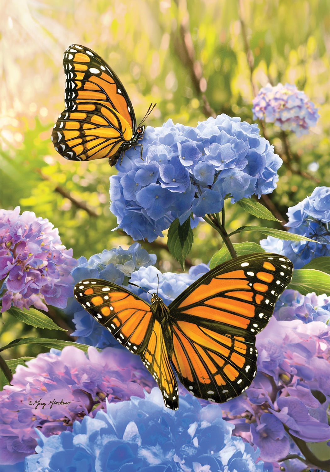 Garden Flag- Monarch Hydrangeas