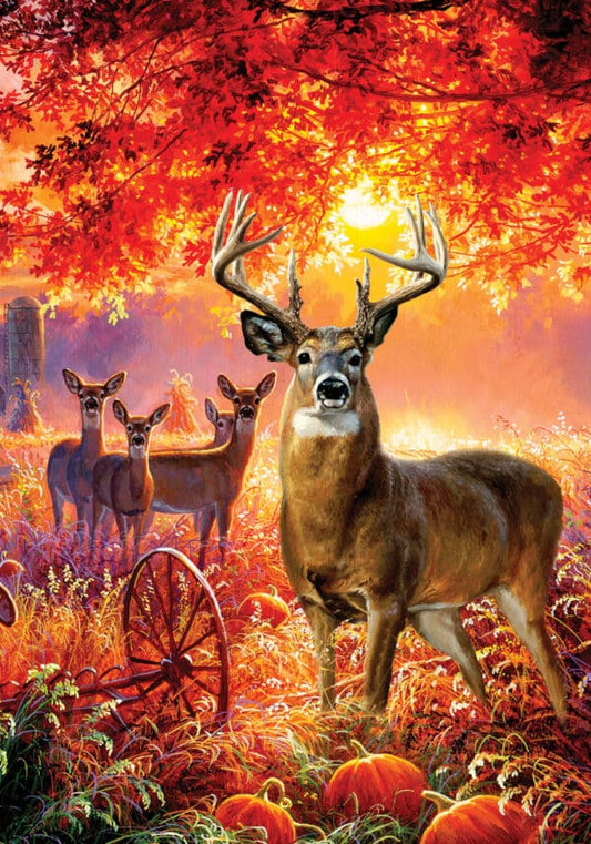 Garden Flag- Deer Pumpkins