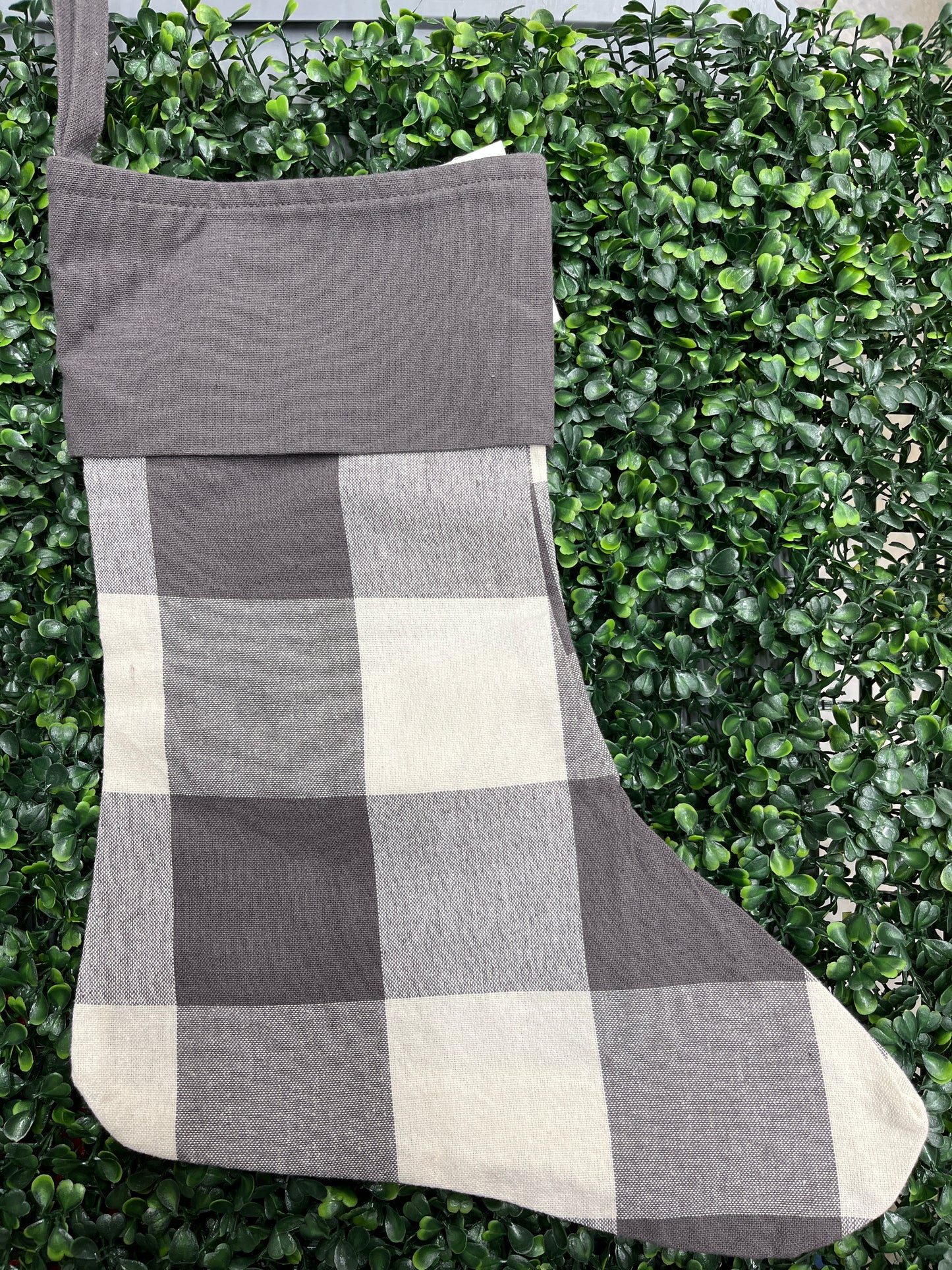 Grey Buffalo Plaid Stocking