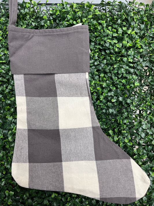 Grey Buffalo Plaid Stocking
