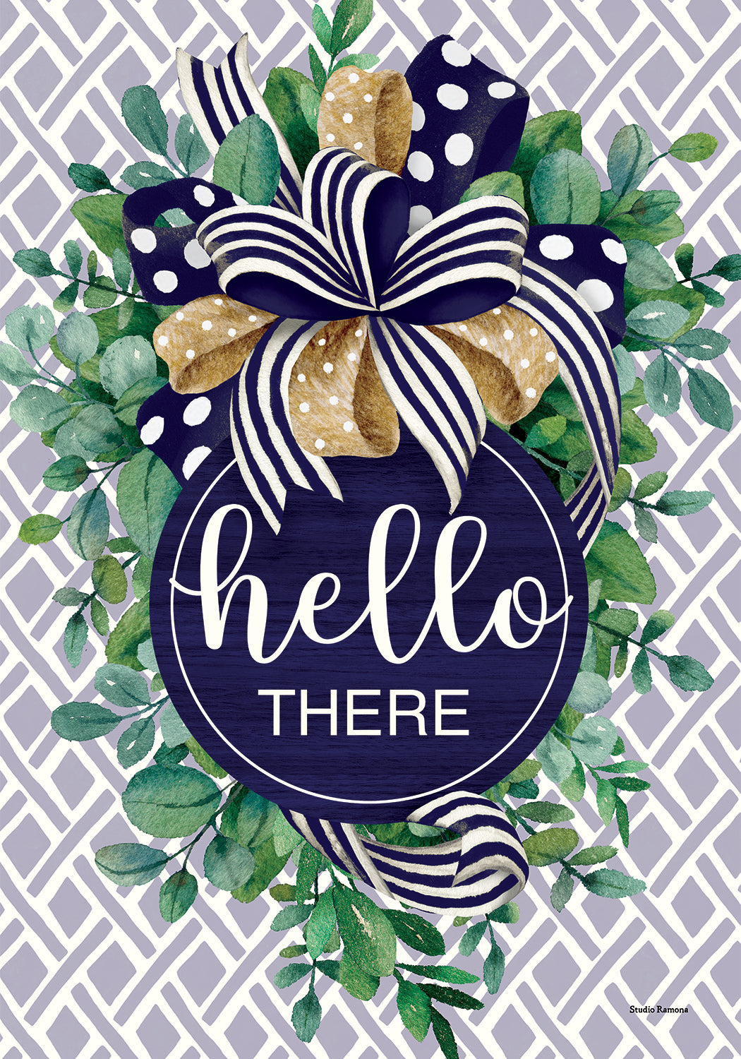 Eucalyptus on Navy- Garden Flag