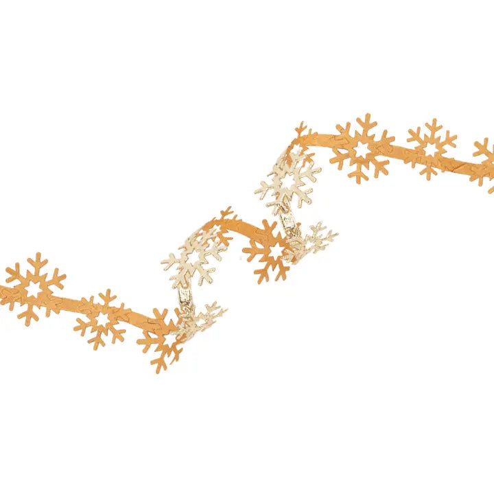 Ultrasonic Metallic Gold Snowflake Trim 10 Yard Roll