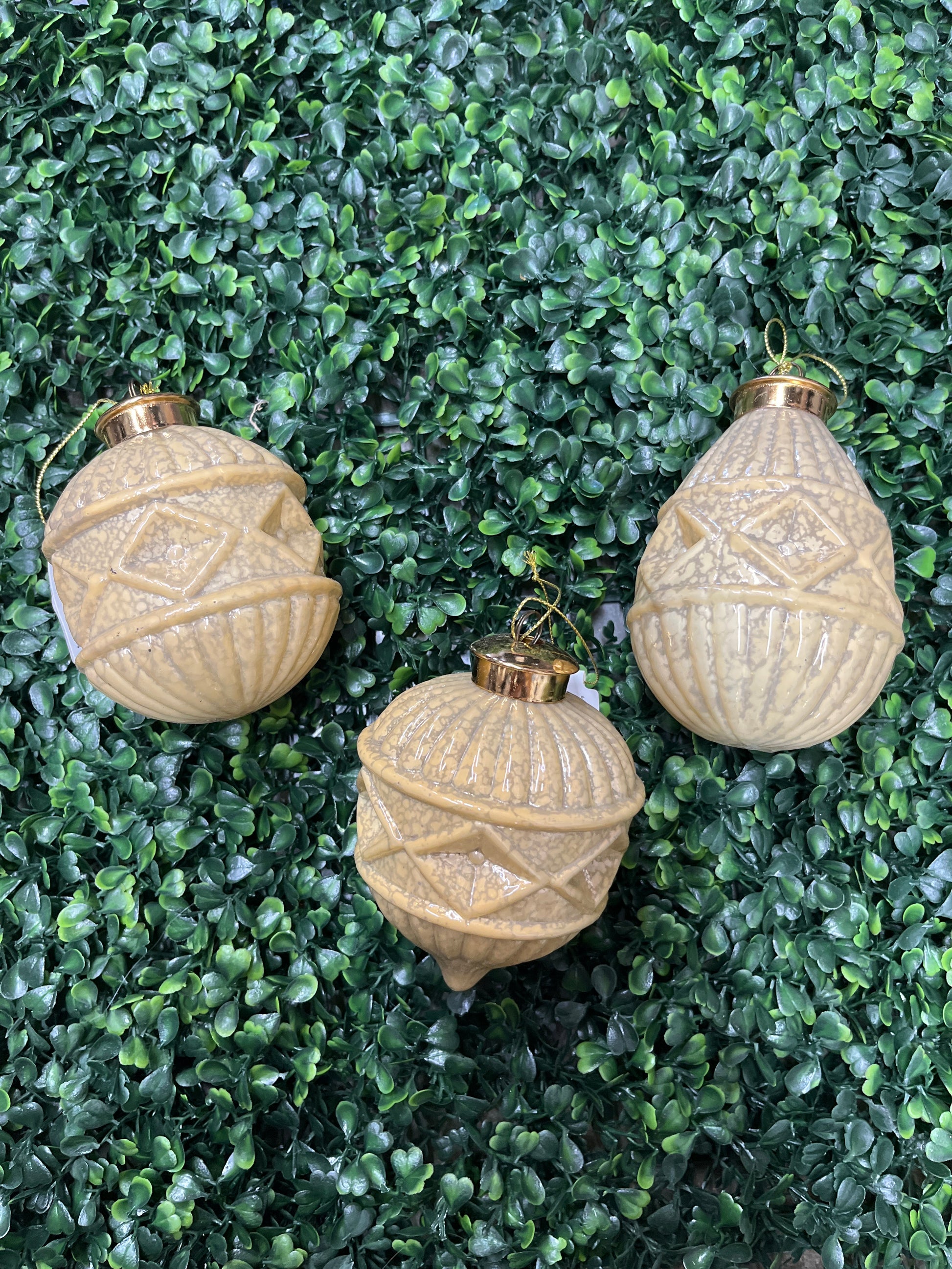 Gold Glass Finial Ornament 3 Assorted Styles