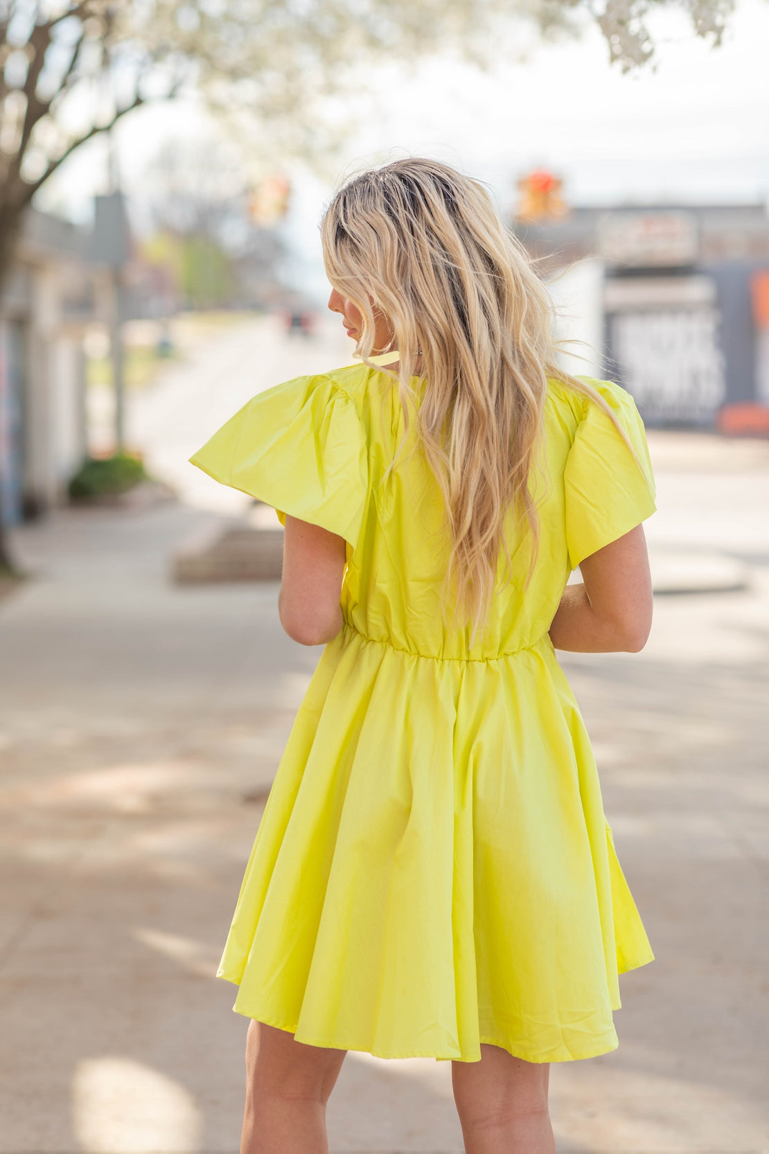 Alexandria Bright Yellow Mini Dress