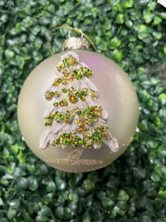 Green Sparkle Tree Ornament