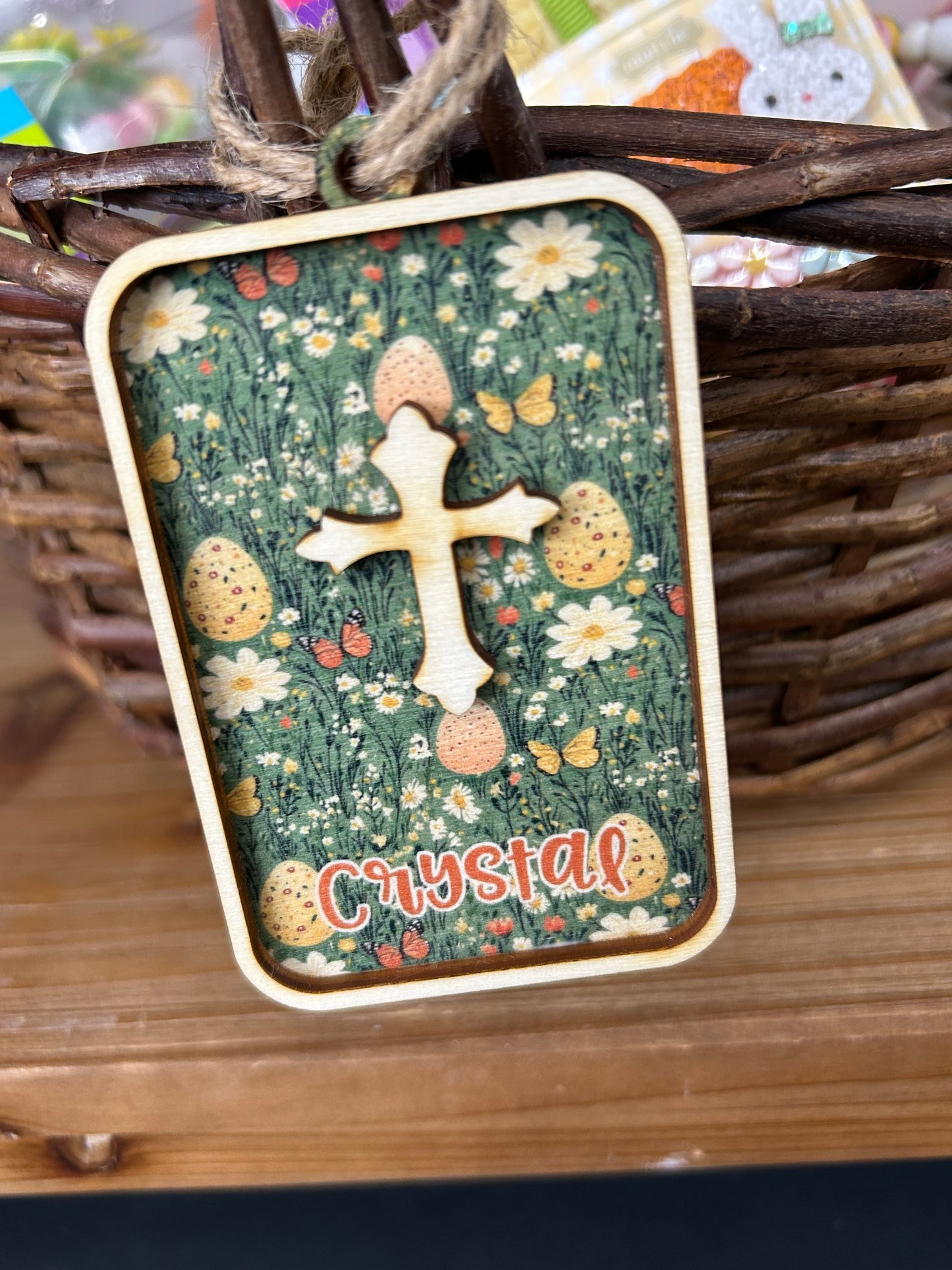 Personalized Wooden Easter Tags