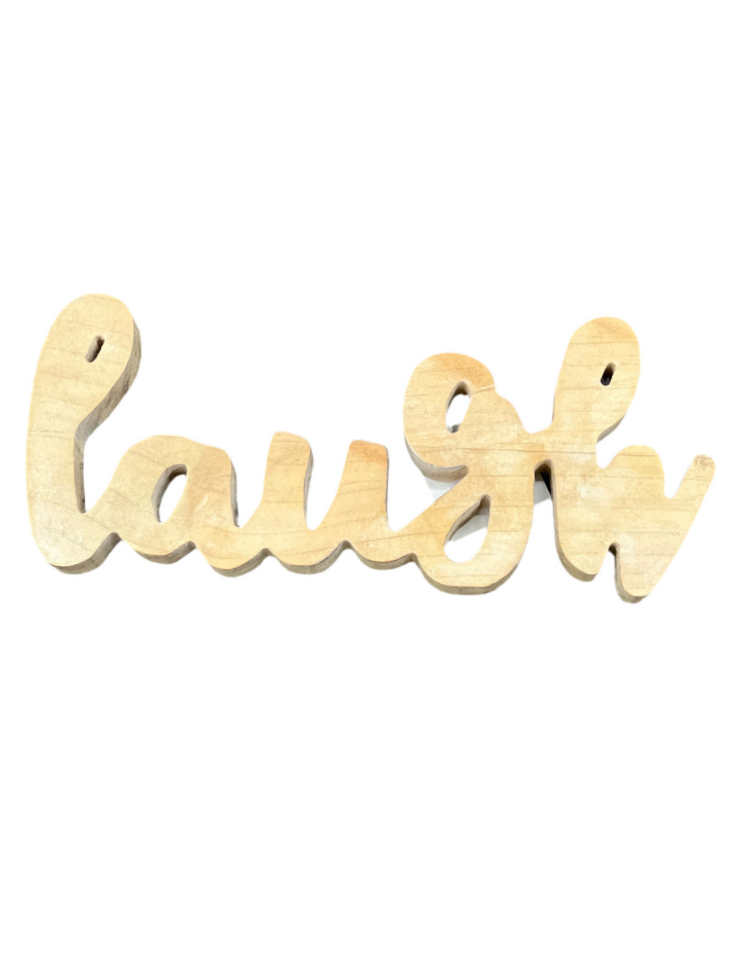 Raw Wood Carved Tabletop Word