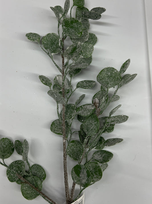 30.5" Eucalyptus Pick With Glitter Snow