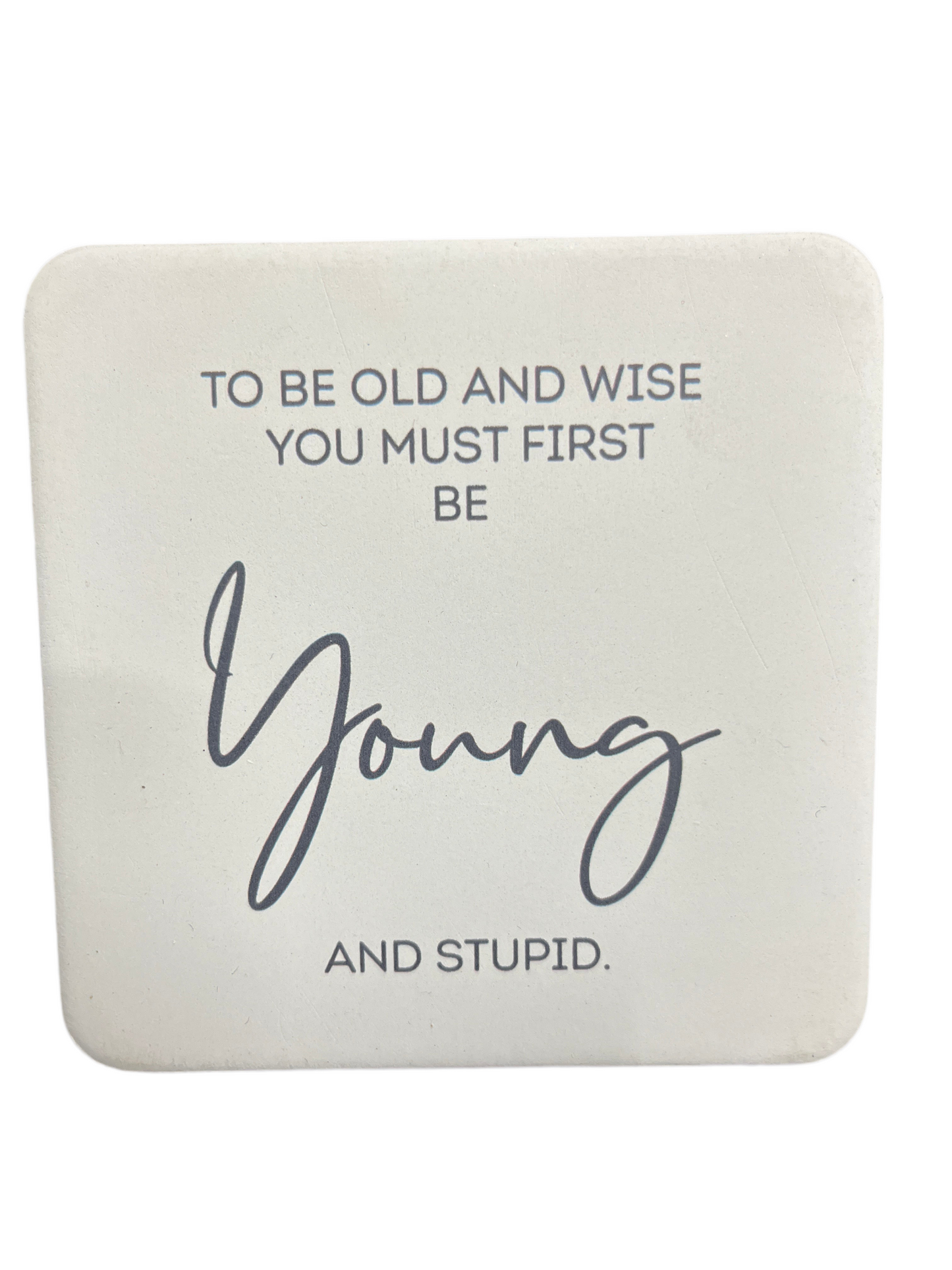 Words To Live By Ceramic Coaster W/cork Back