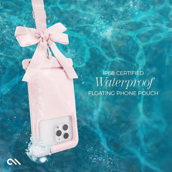 Case Mate Large Waterproof Floating Bow Pouch- Ballet Pink