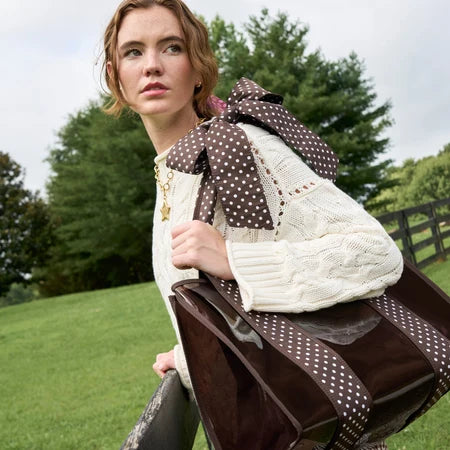 Case Mate Jelly Tote Bag- Espresso Polka Dot Bow