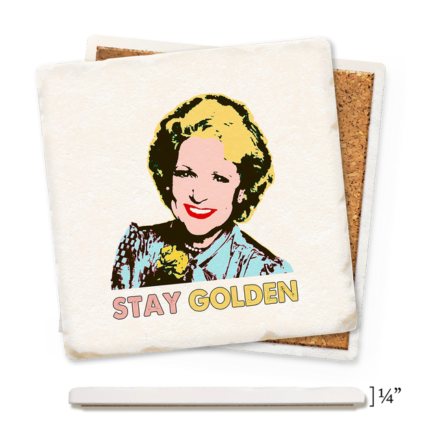 Stay Golden Thin Ceramic Coaster