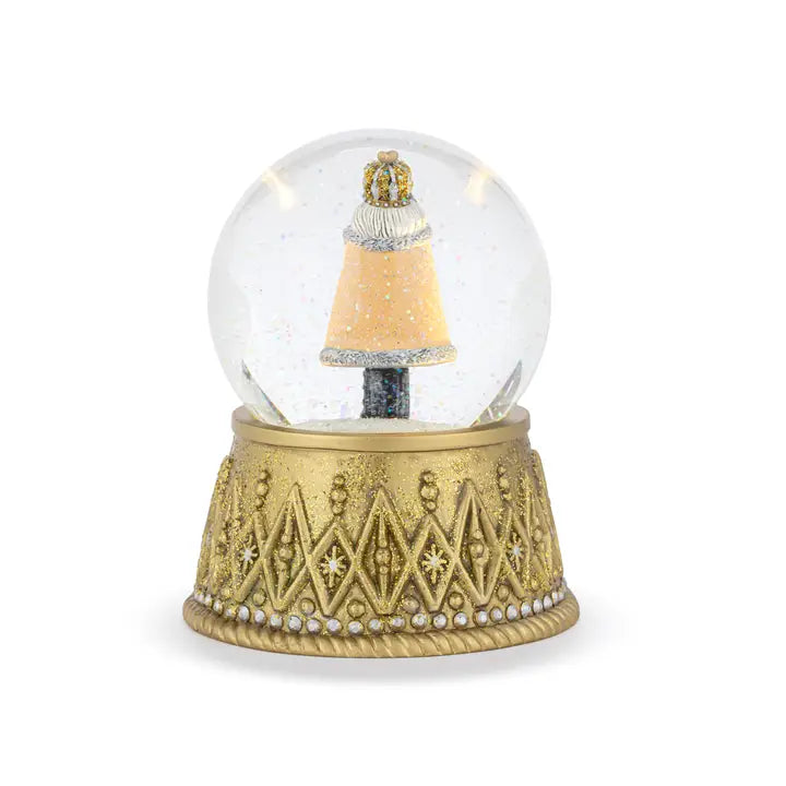 Nutcracker Lit Silver and Gold Snow Globe