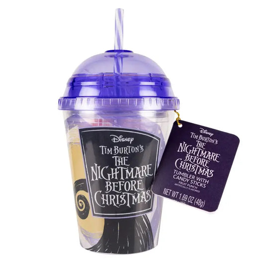 Disney Tim Burton's the Nightmare Before Christmas Mini Dome Tumbler Filled w/ Candy Sticks