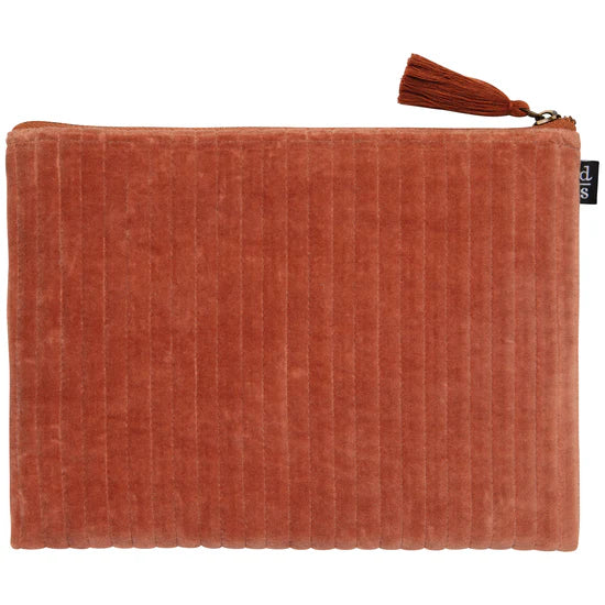 Quilted Velvet Flat Pouch