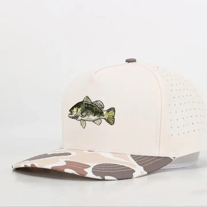 Happy Threads Outdoor Embroidered Camo Hat- Fish