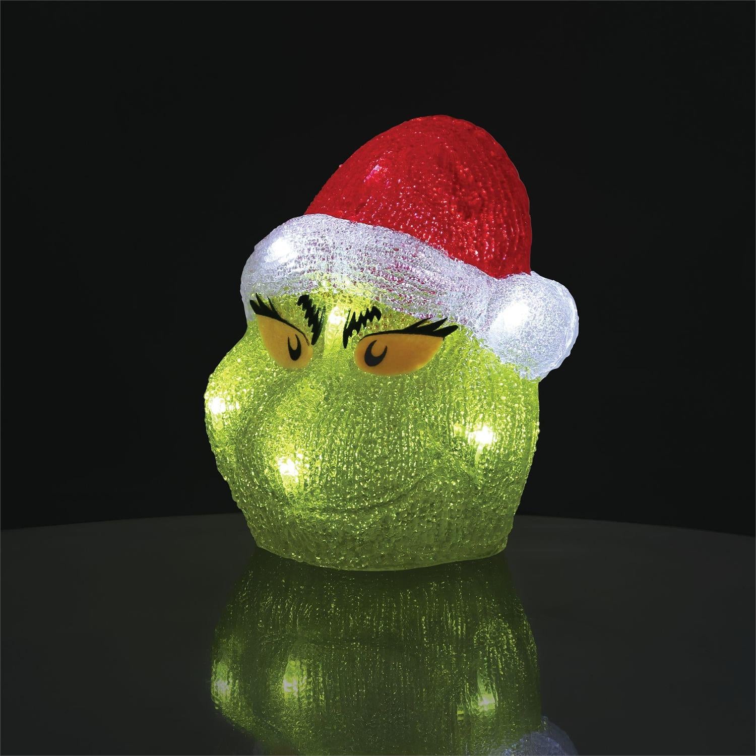 Grinch Head Lit Figurine