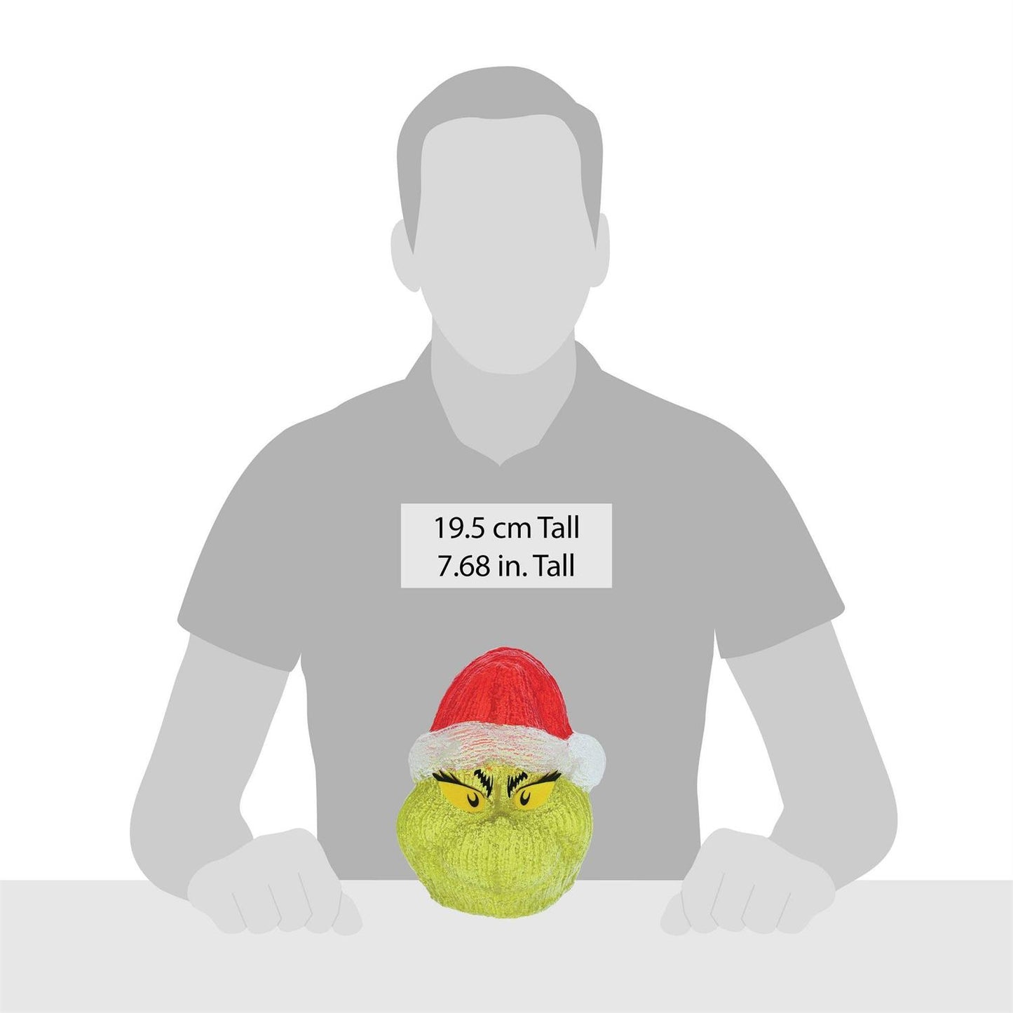 Grinch Head Lit Figurine