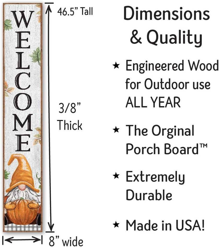 Welcome Gnome Pumpkin Porch Board