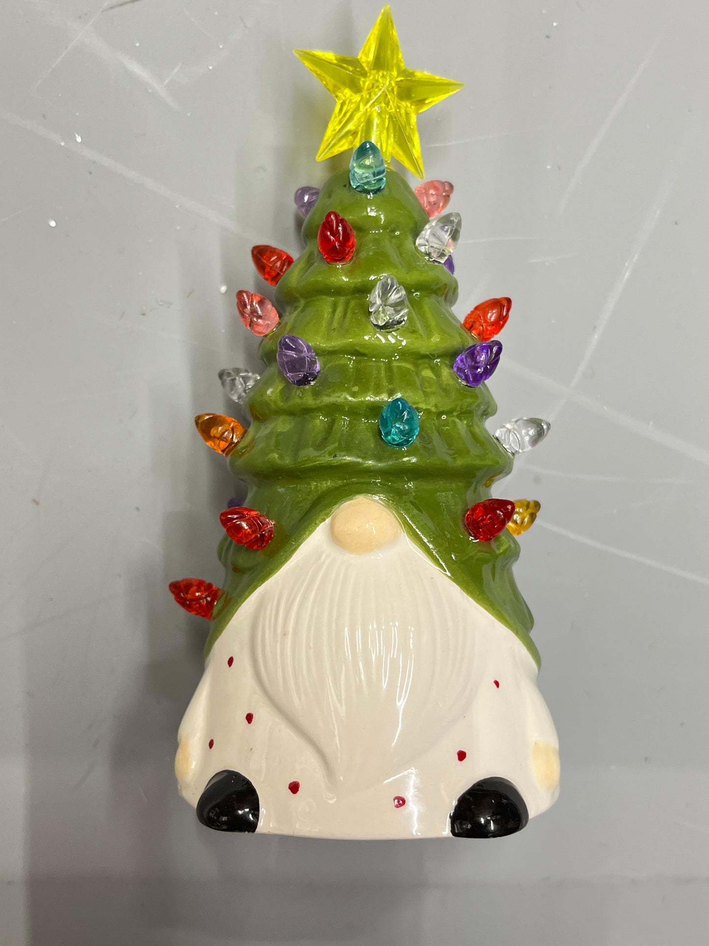 Ceramic Santa With Christmas Tree Hat With Light- Small