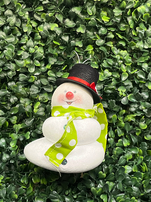 Foam Snowman With Blinking Nose Ornament