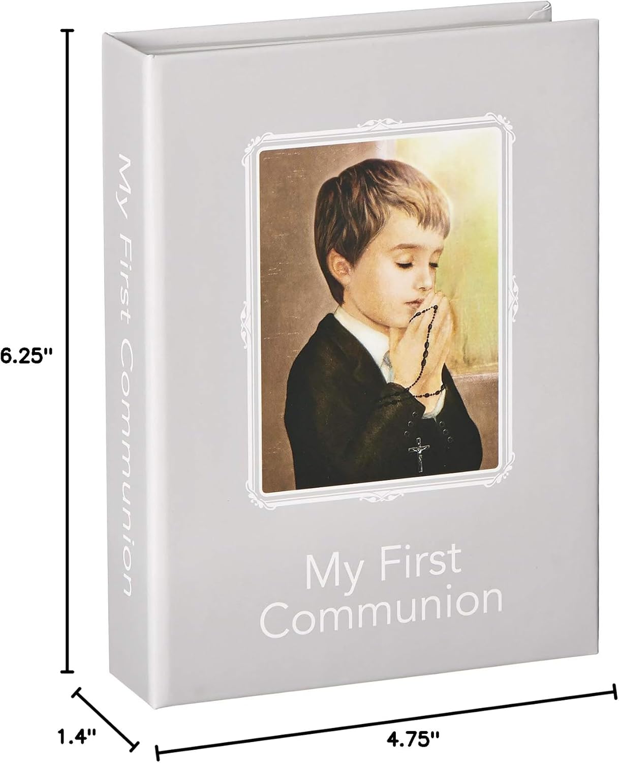 4pc Communion Folder Set with Prayer Book, Rosary and Pin