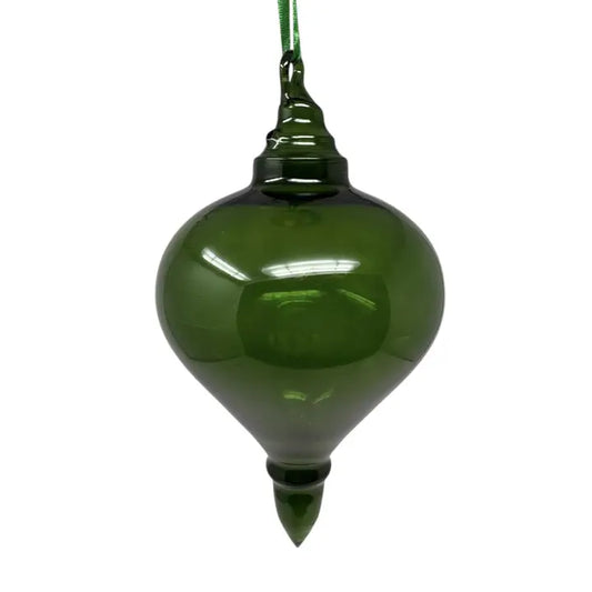Dark Green Blown Glass Finial Ornament