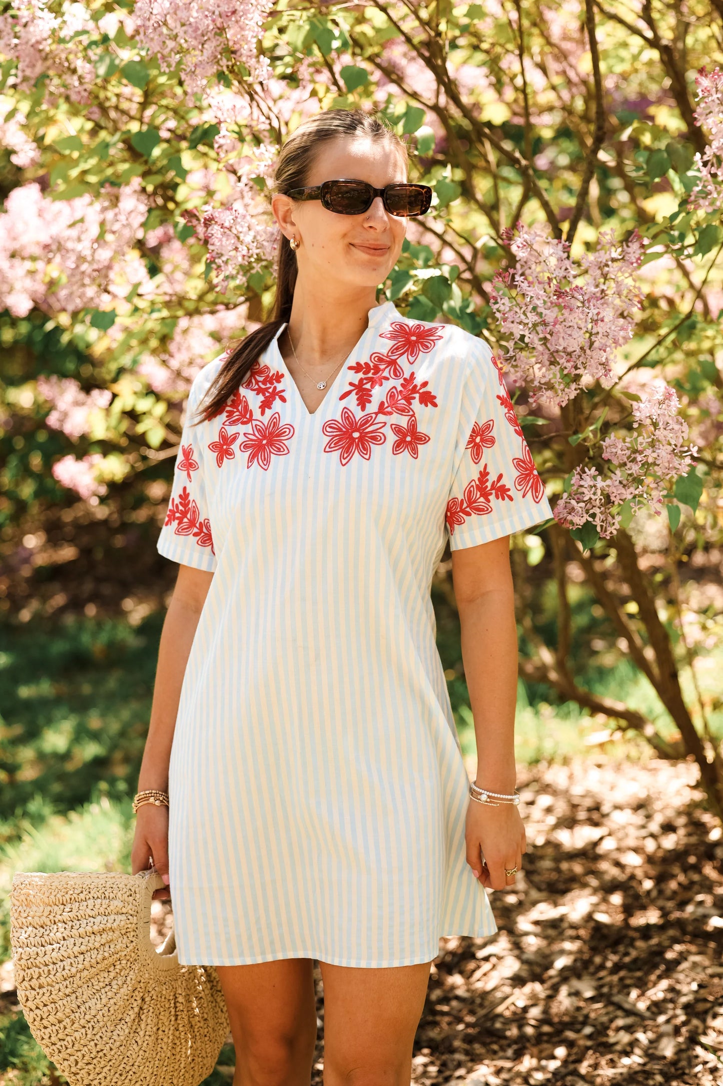 Wren Dress - Embroidered V-Neck Dress & Beach Coverup