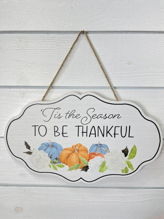 Oval Scalloped Fall Pumpkin Sign