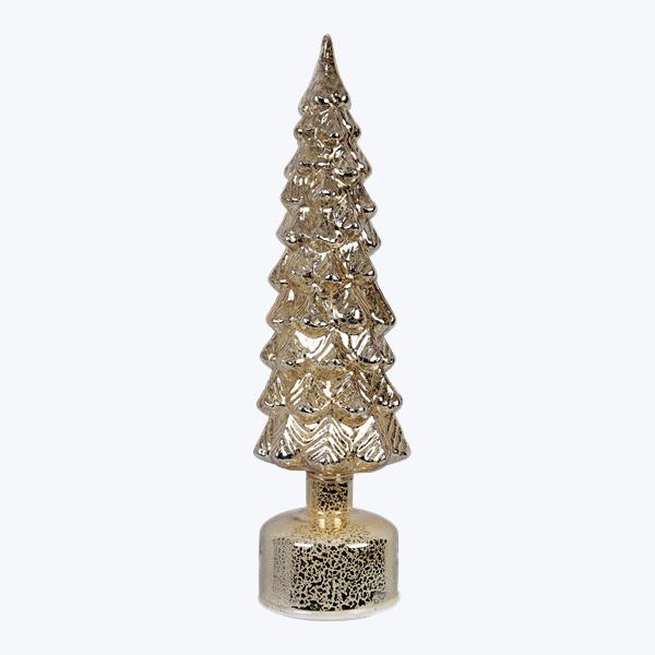 Gold Glass Tabletop LED Christmas Tree