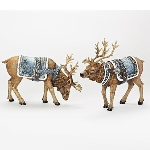 Majestic Reindeer With Blue Saddles