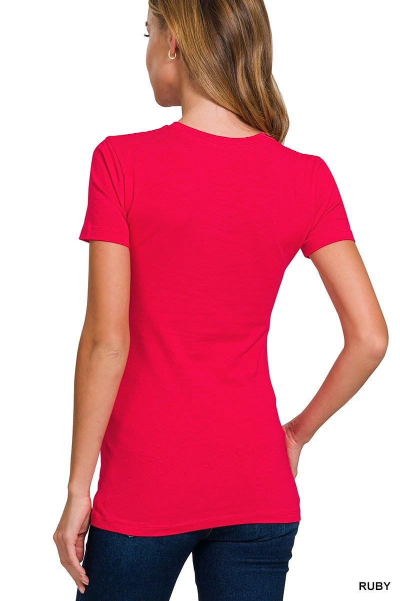 Basic Cotton Crew Neck Short Sleeve Tee