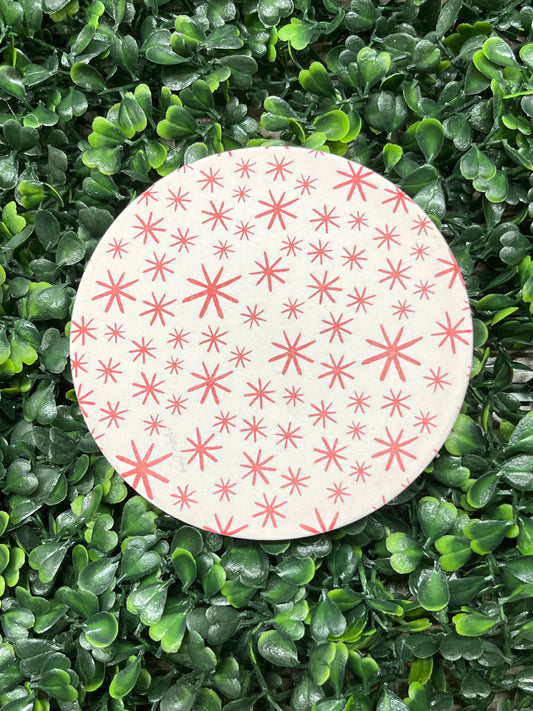 Colorful Christmas Round Stone Coasters