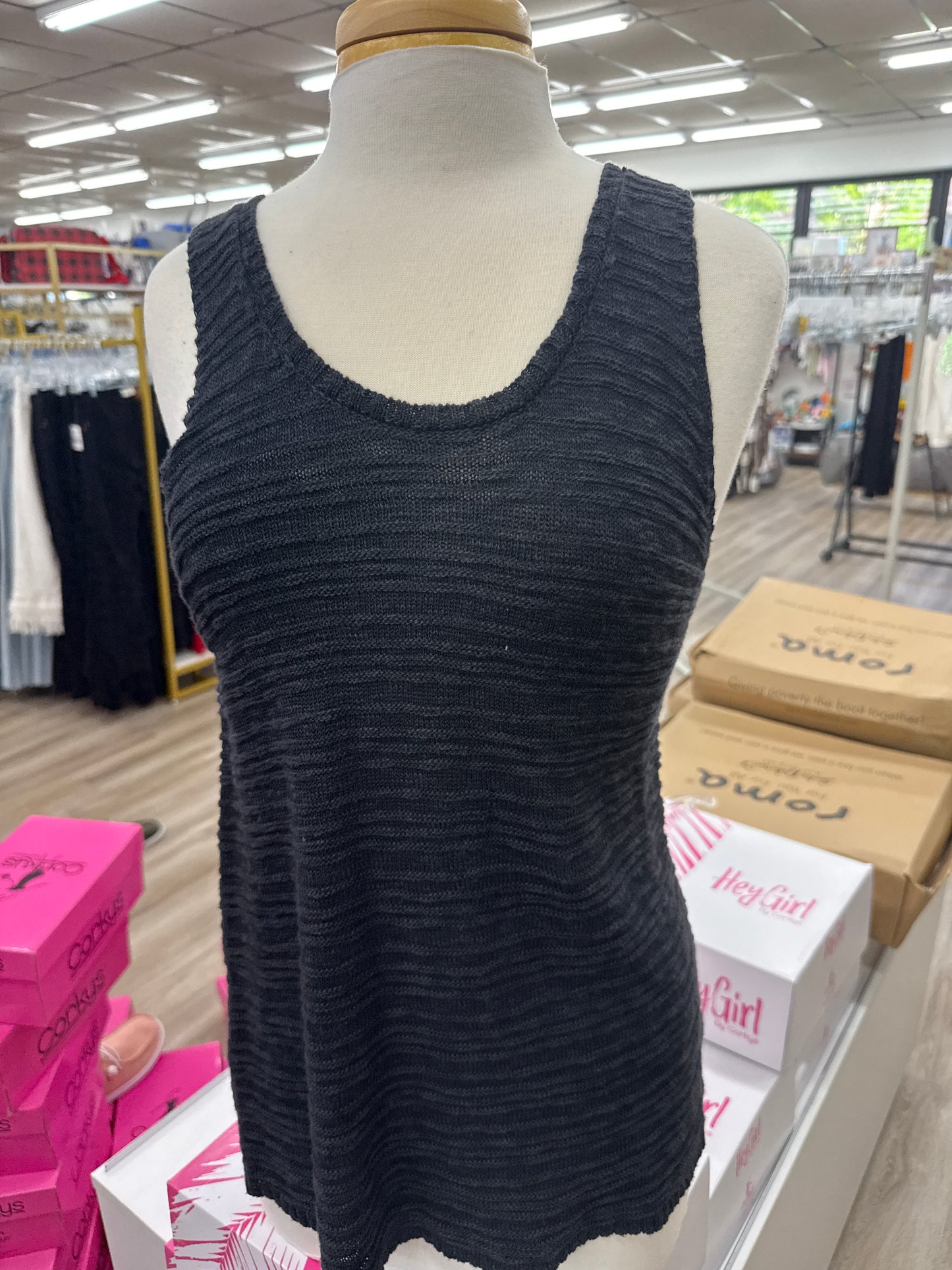 Mud Pie Black Knit Tank