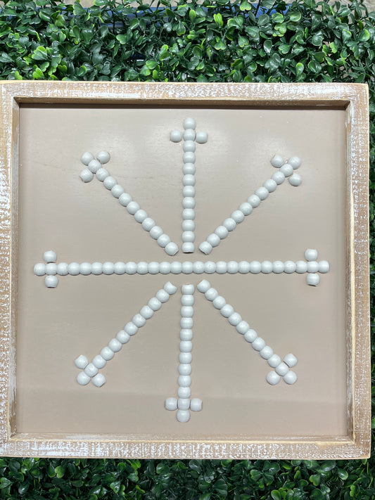 Snowflake Bead Inset Box Sign