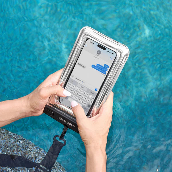 Case Mate Large Waterproof Floating Phone Pouch- Silver Chrome