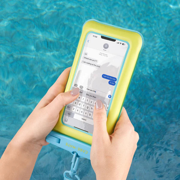 Case Mate Large Waterproof Floating Phone Pouch- Citrus Splash Lime/Blue