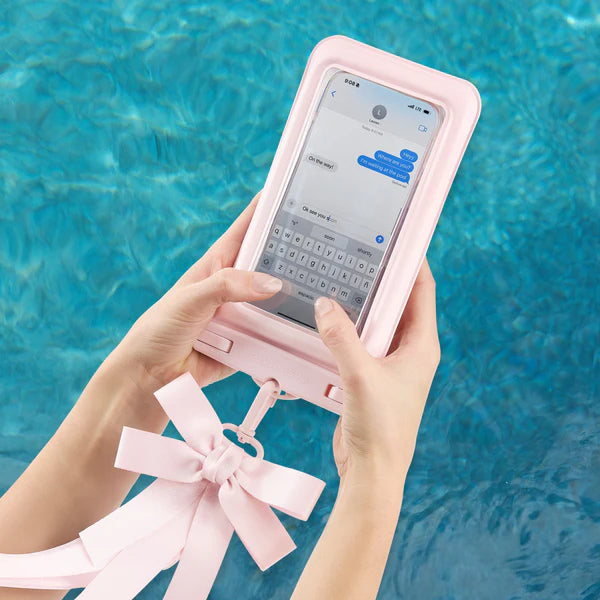 Case Mate Large Waterproof Floating Bow Pouch- Ballet Pink