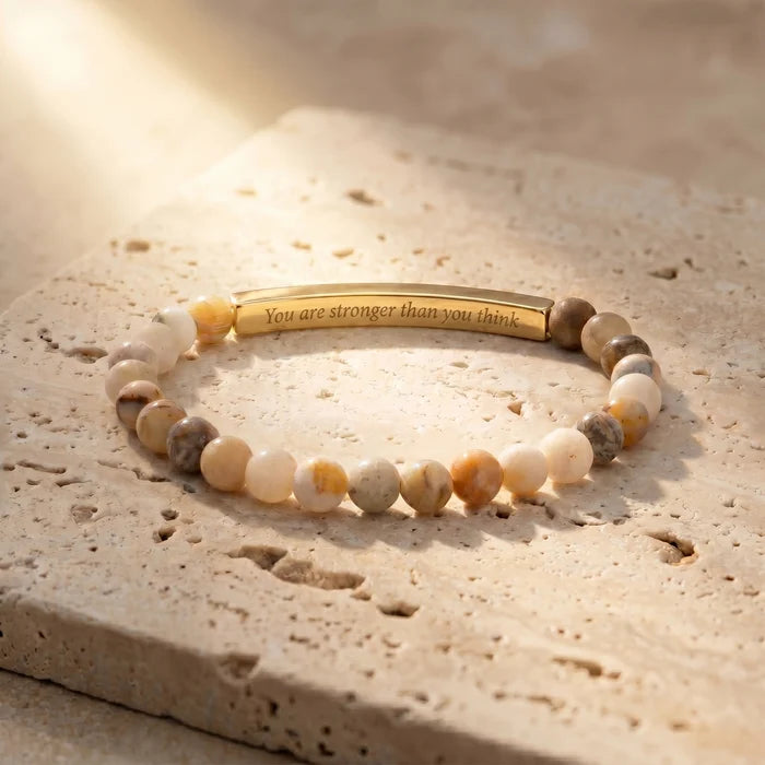 Secret Message Stone Bracelets- You Are Stronger Than You Think