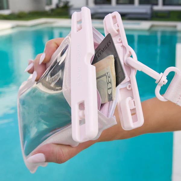 Case Mate Large Wavy Waterproof Floating Phone Pouch- Ballet Pink Twinkle