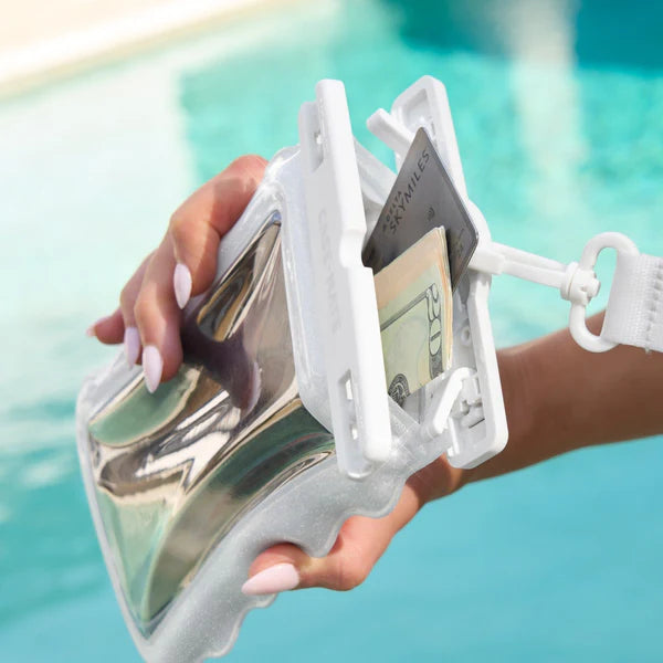 Case Mate Large Wavy Waterproof Floating Phone Pouch- Ivory Twinkle