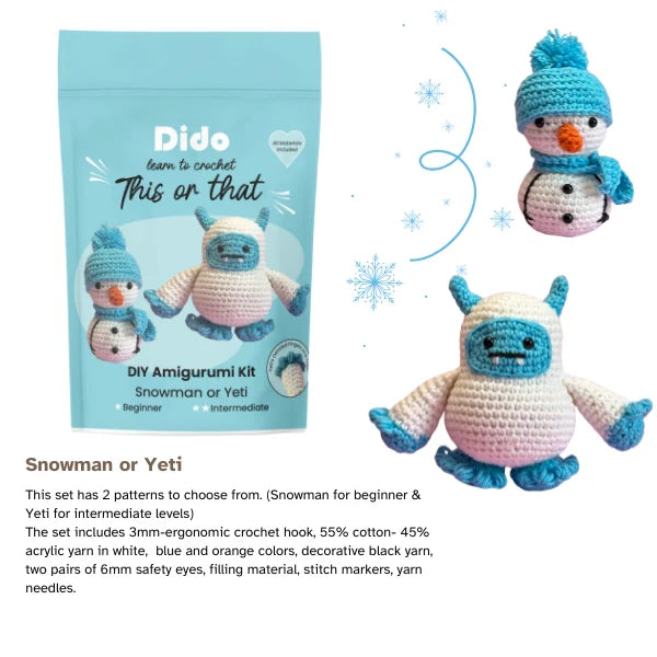 DIY This Or That Crochet Kit- Snowman Or Yeti