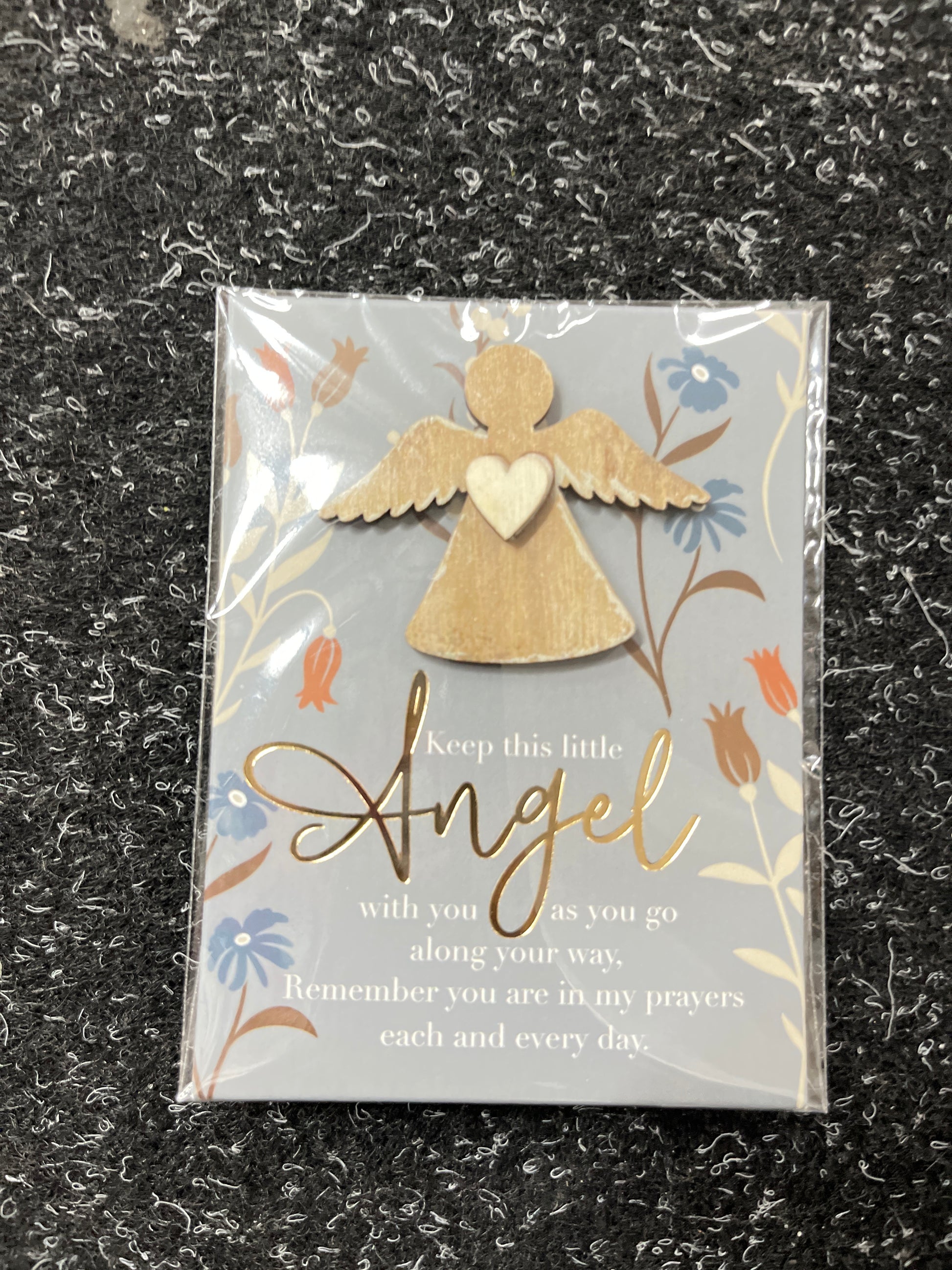 Wooden Angel Token on Card