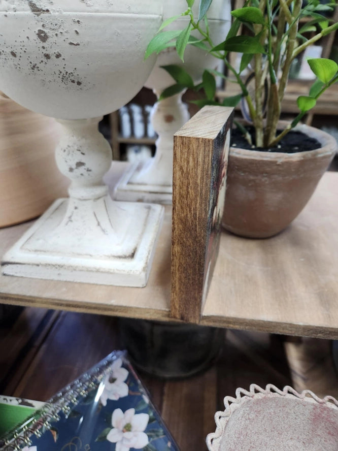 Small Printed Wood Block Rudolph