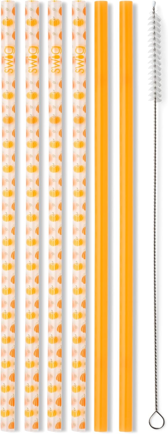 Fall & Halloween Swig Reusable Straws + Cleaning Brush