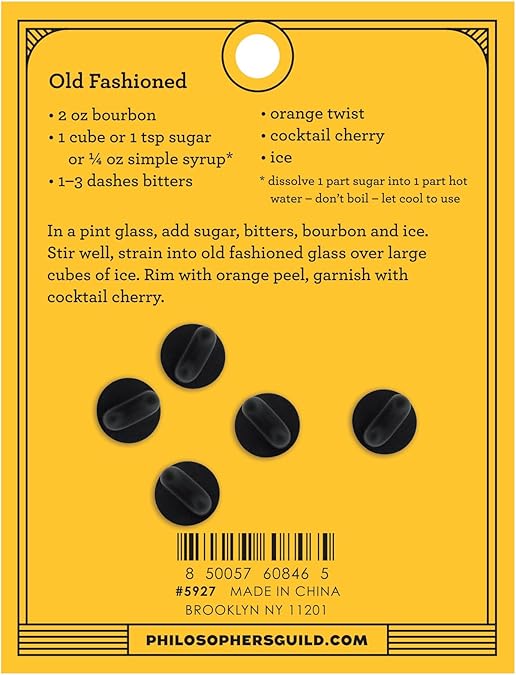 Old Fashioned Cocktail Enamel Pin Set