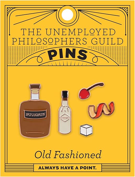 Old Fashioned Cocktail Enamel Pin Set