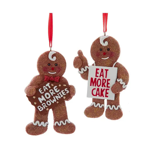 4" Resin Gingerbread "Eat More" Ornament