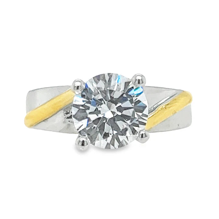 R.S. Covenant Two-Tone Cubic Zirconia Solitaire Style 733