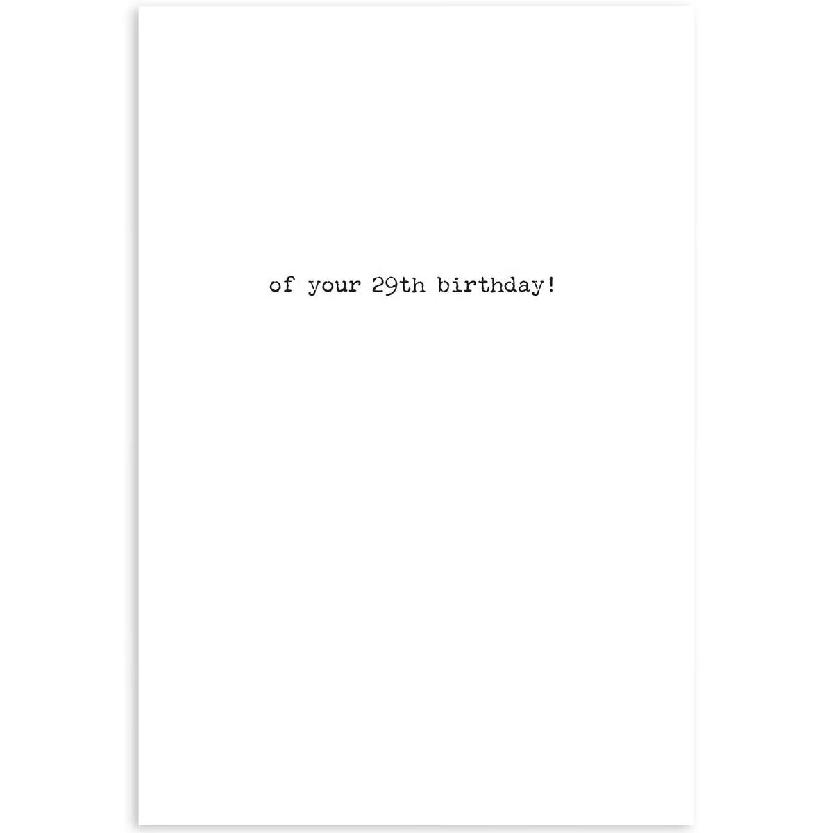 29th Birthday Anniversary Greeting Card